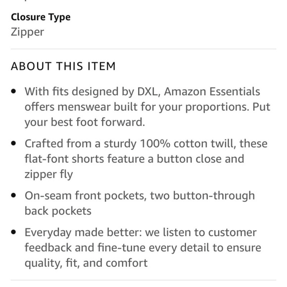 NEW Amazon Essentials men's navy flat front shorts - Picture 3 of 4